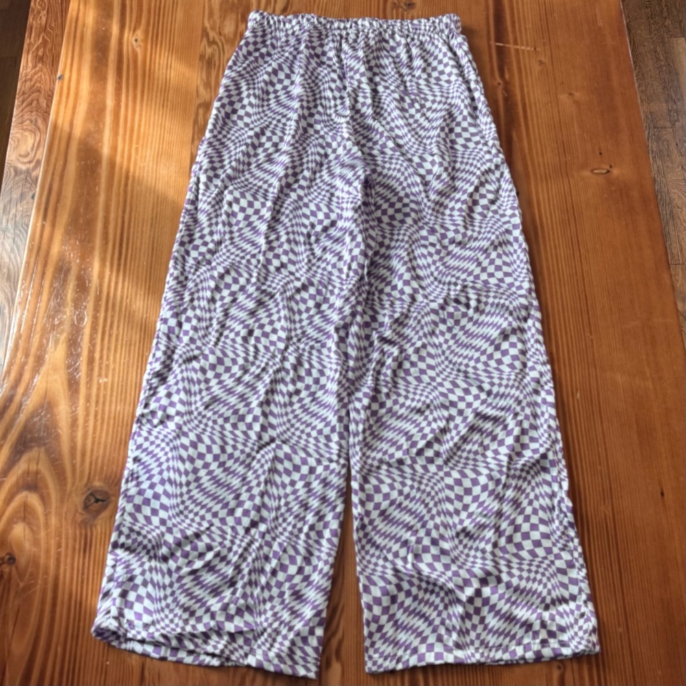 Lisa Says Gah Bailey Lounge Pant in Purple Warp Check - Picture 5 of 11